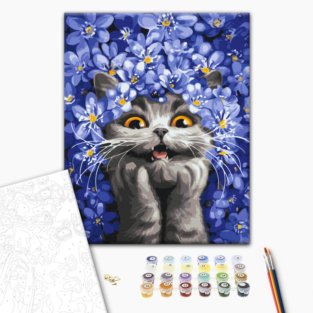 Painting by numbers The cat in the snowdrops © Marianna Pashchuk (BS54331)