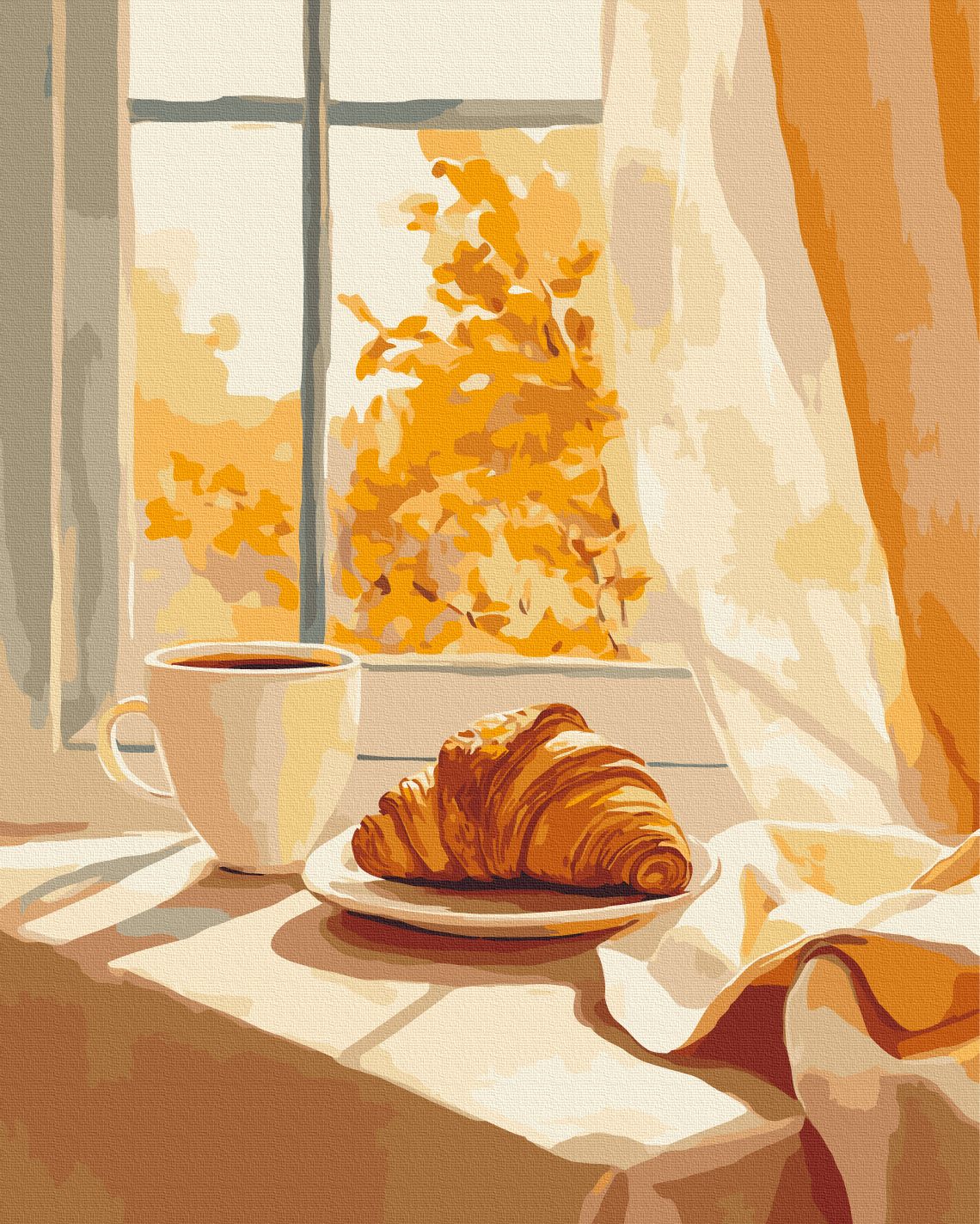 Painting by numbers Croissant and coffee (BS54447)