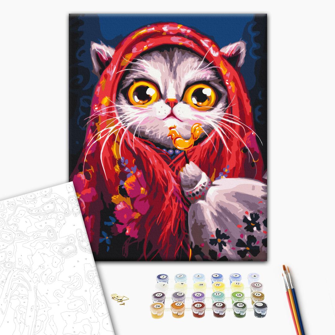 Painting by numbers Kitty in a scarf© Marianna Pashchuk (BS54250)