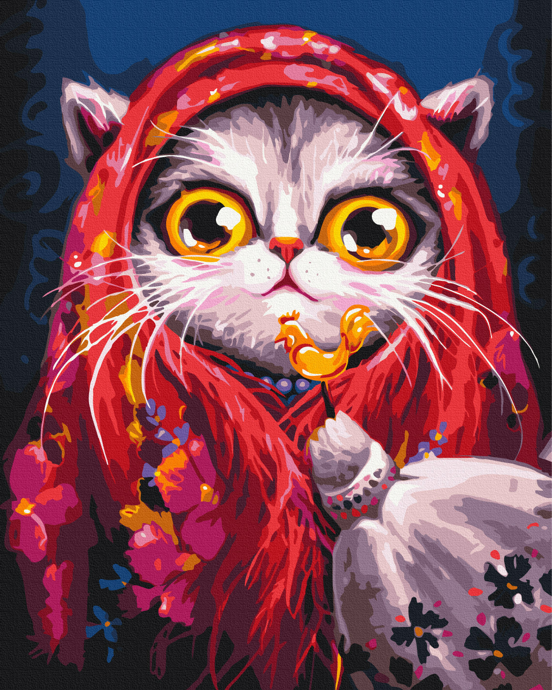 Painting by numbers Kitty in a scarf© Marianna Pashchuk (BS54250)