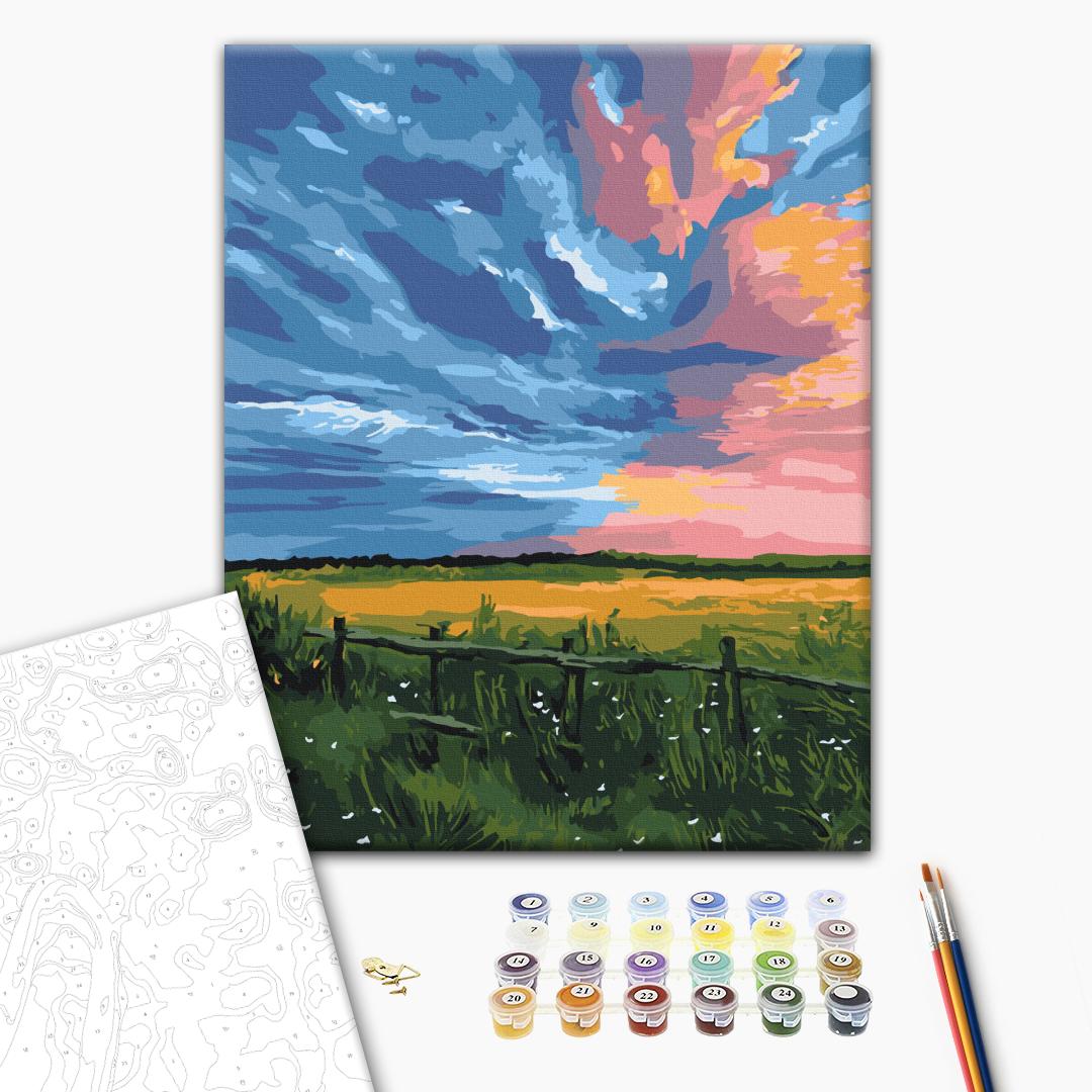 Painting by numbers Sunset on the farm © Inna Shevyakova (BS54469)