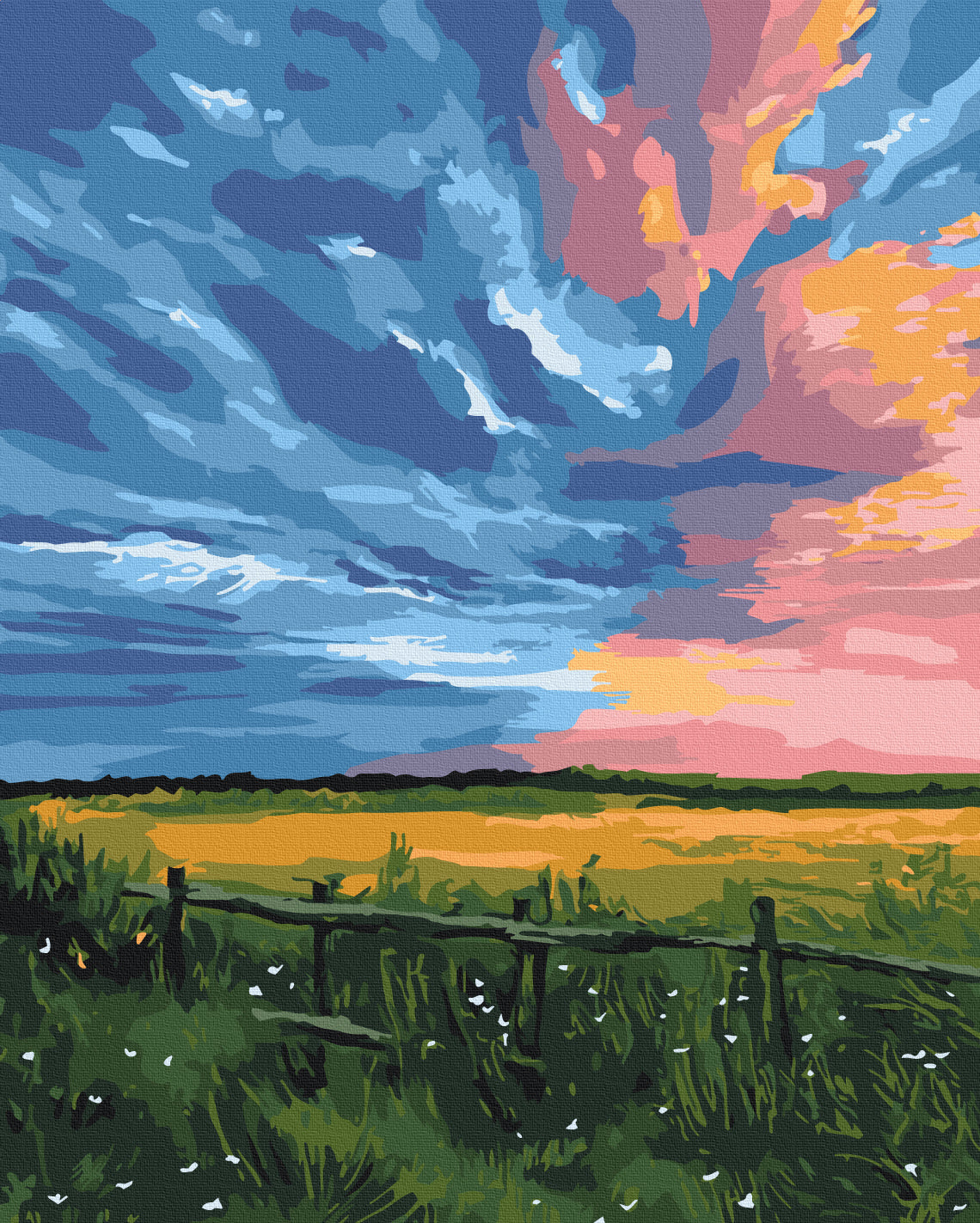 Painting by numbers Sunset on the farm © Inna Shevyakova (BS54469)
