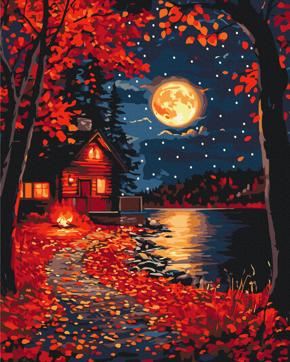 Painting by numbers The edge of the red leaves (BS54361)