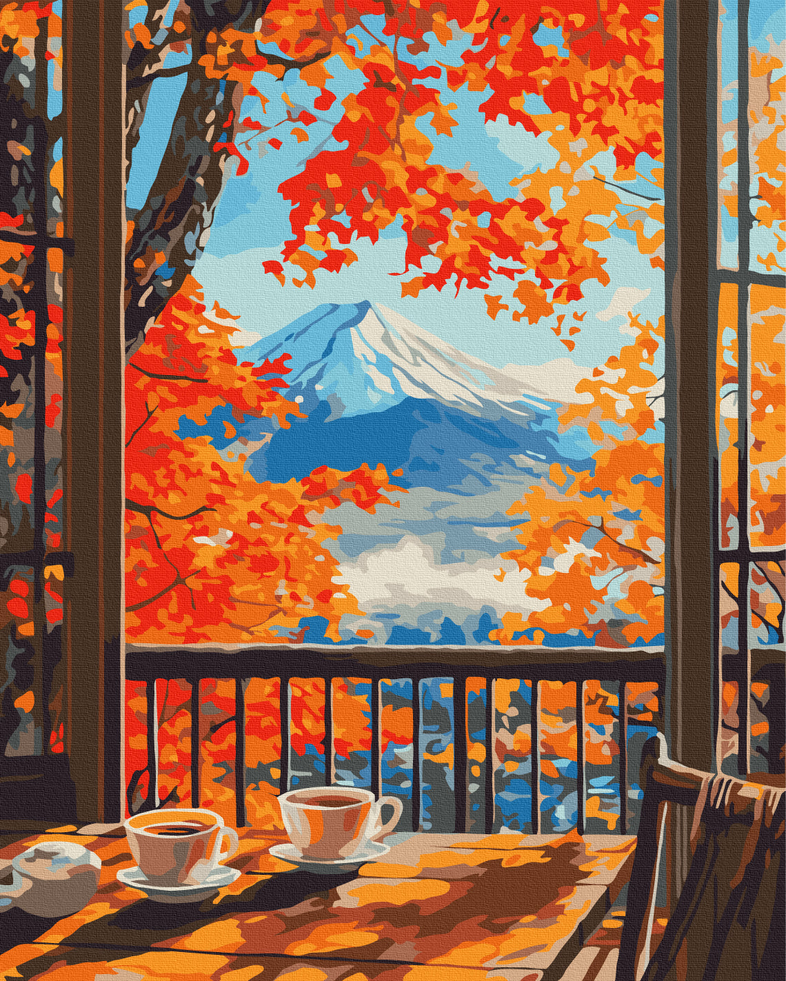 Painting by numbers Autumn morning with a view of the mountains (BS54392)