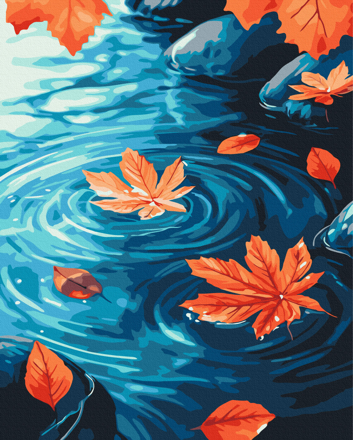 Painting by numbers Golden leaves on the water (BS54357)