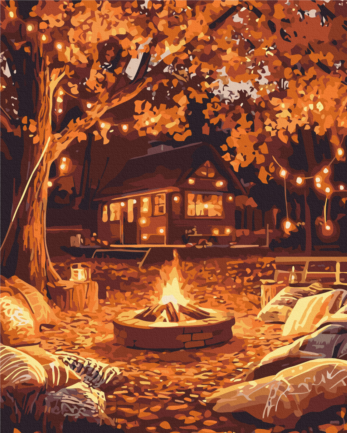 Painting by numbers Fire among the leaves (BS54368)
