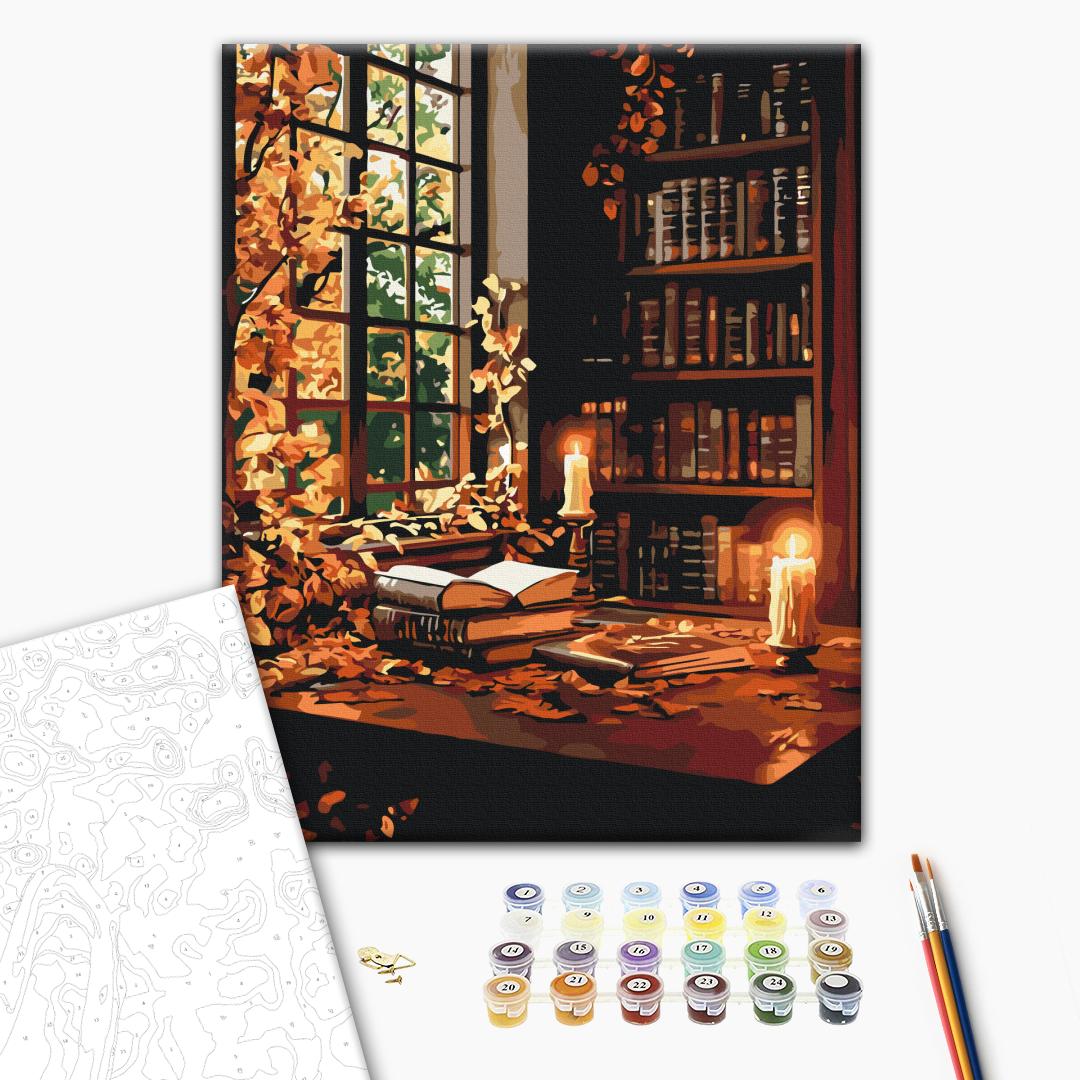 Painting by numbers Autumn library (BS54401)