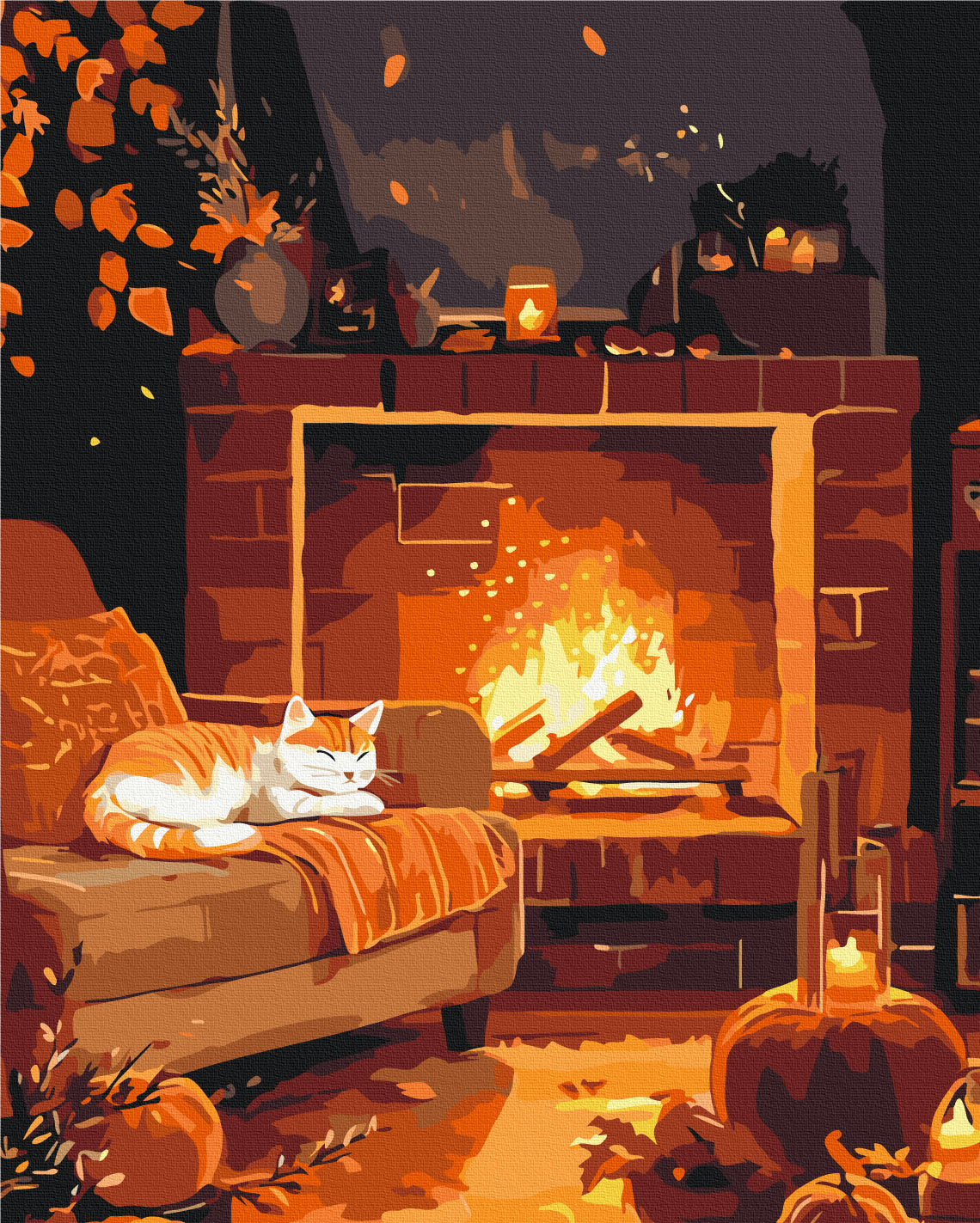 Painting by numbers Fireplace story (BS54356)
