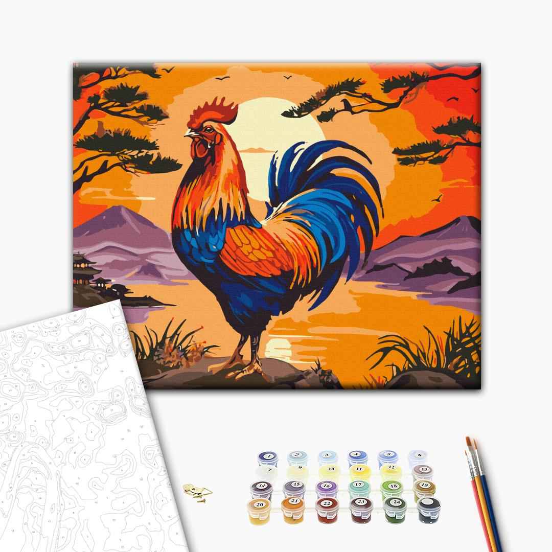 Painting by numbers Rooster above the horizon © Telonitskaya Kristina (BS54484)