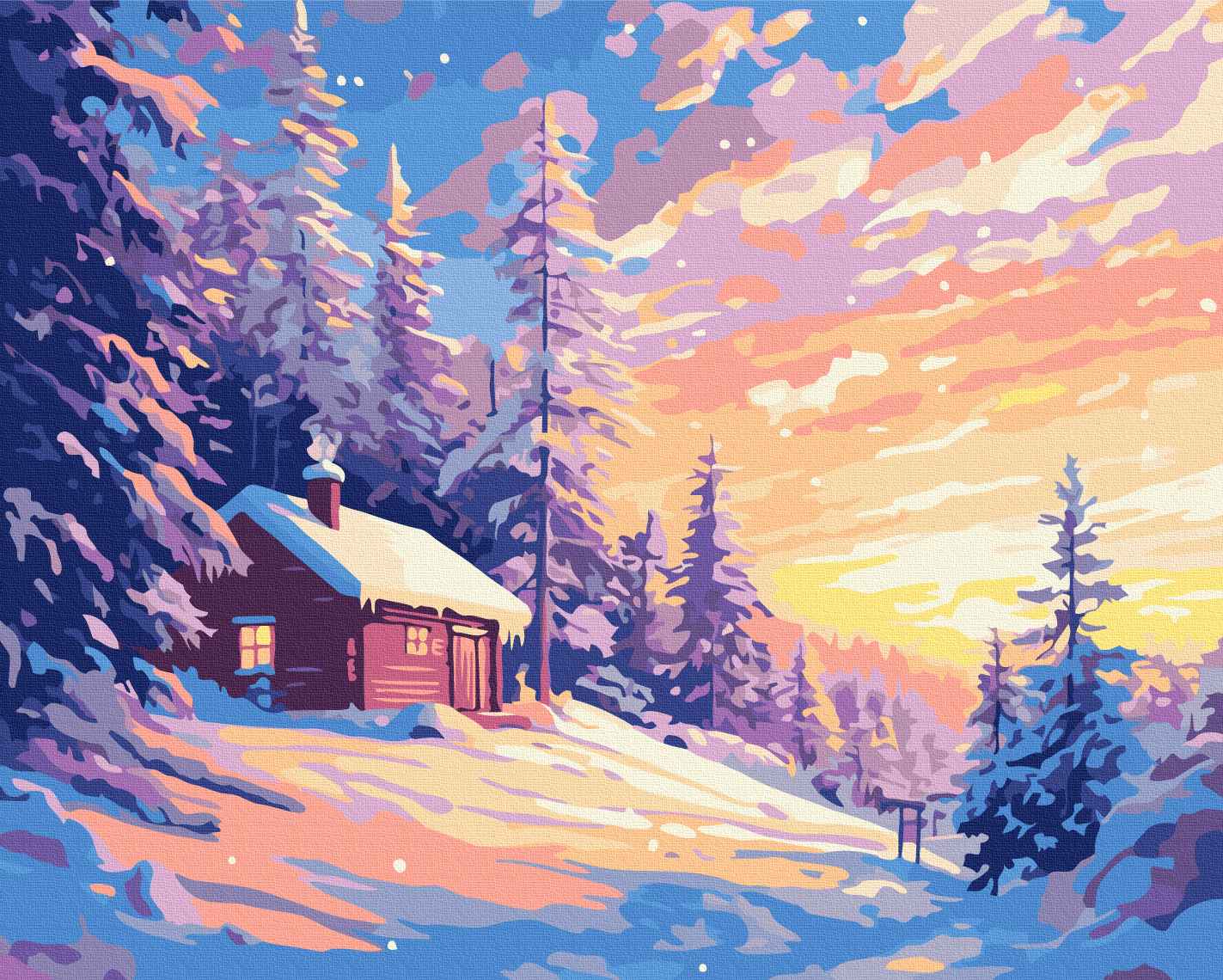 Painting by numbers Burning winter sky (BS54525)