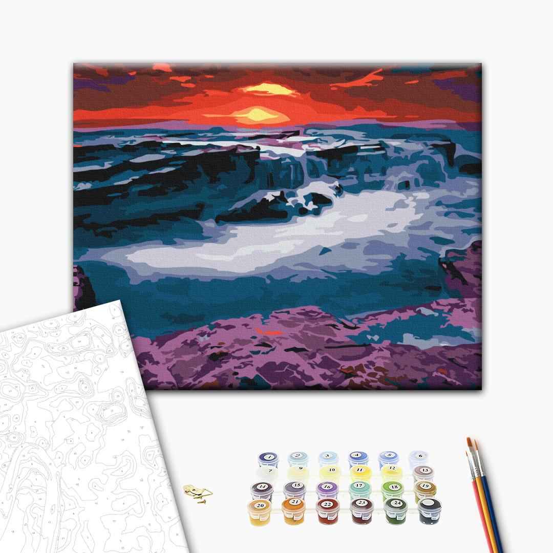 Painting by numbers Sunset near the waterfall (RBS23748)
