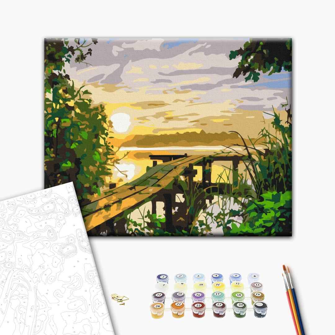Painting by numbers Sunset on the river (RBS40457)