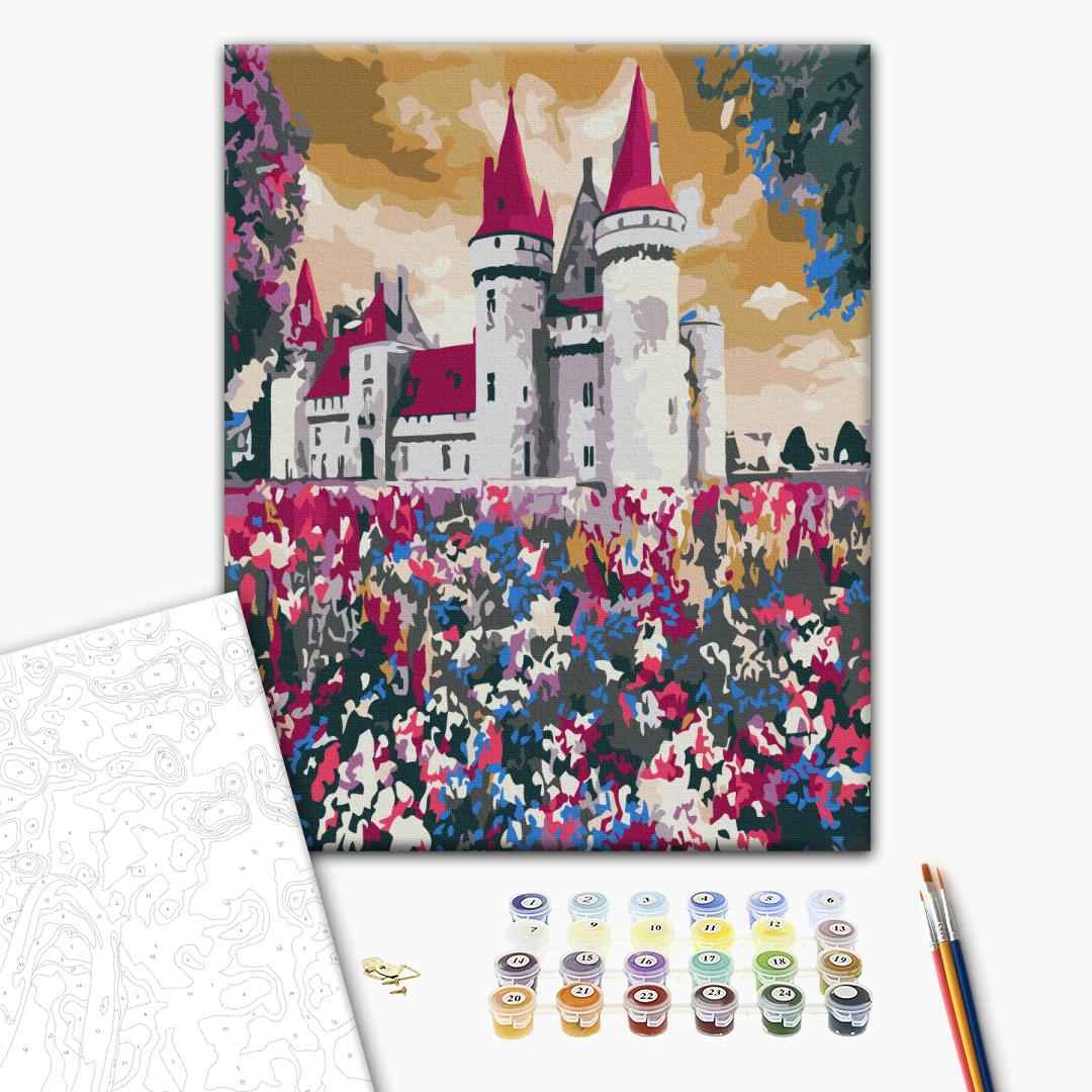 Painting by numbers Castle among wildflowers (RBS3289)