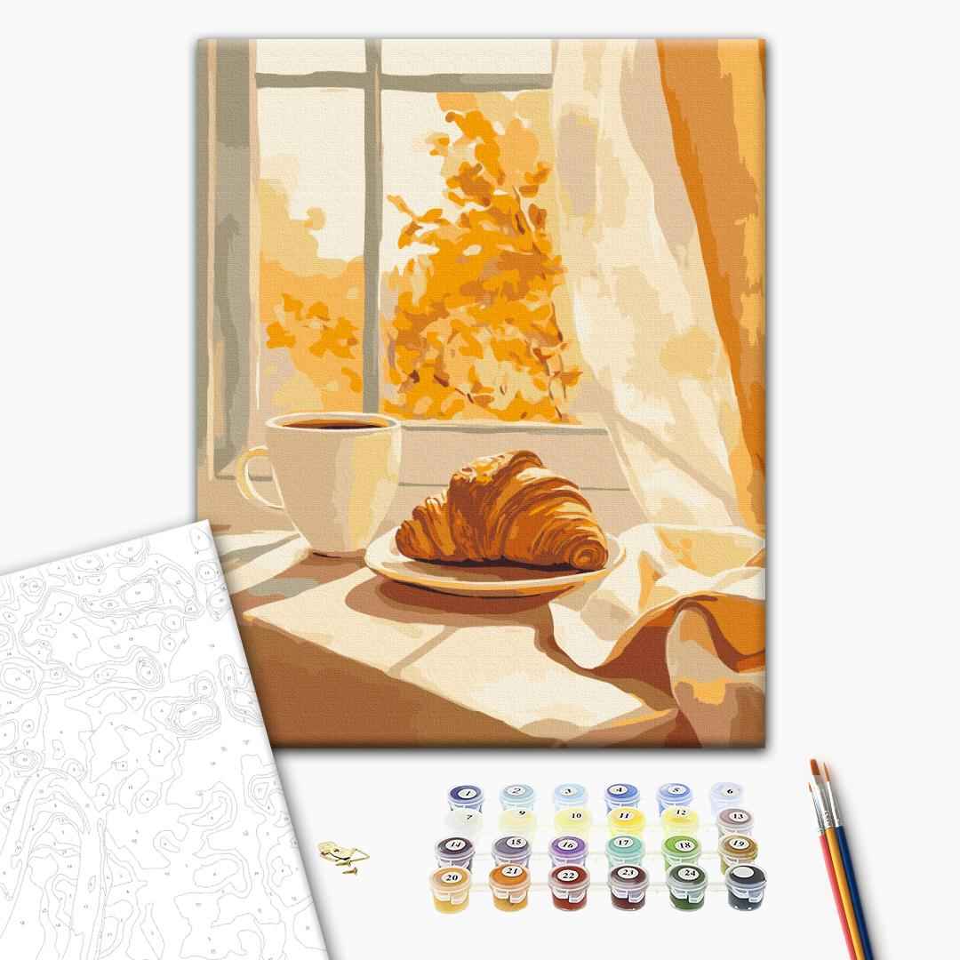 Painting by numbers Croissant and coffee (RBS54447)