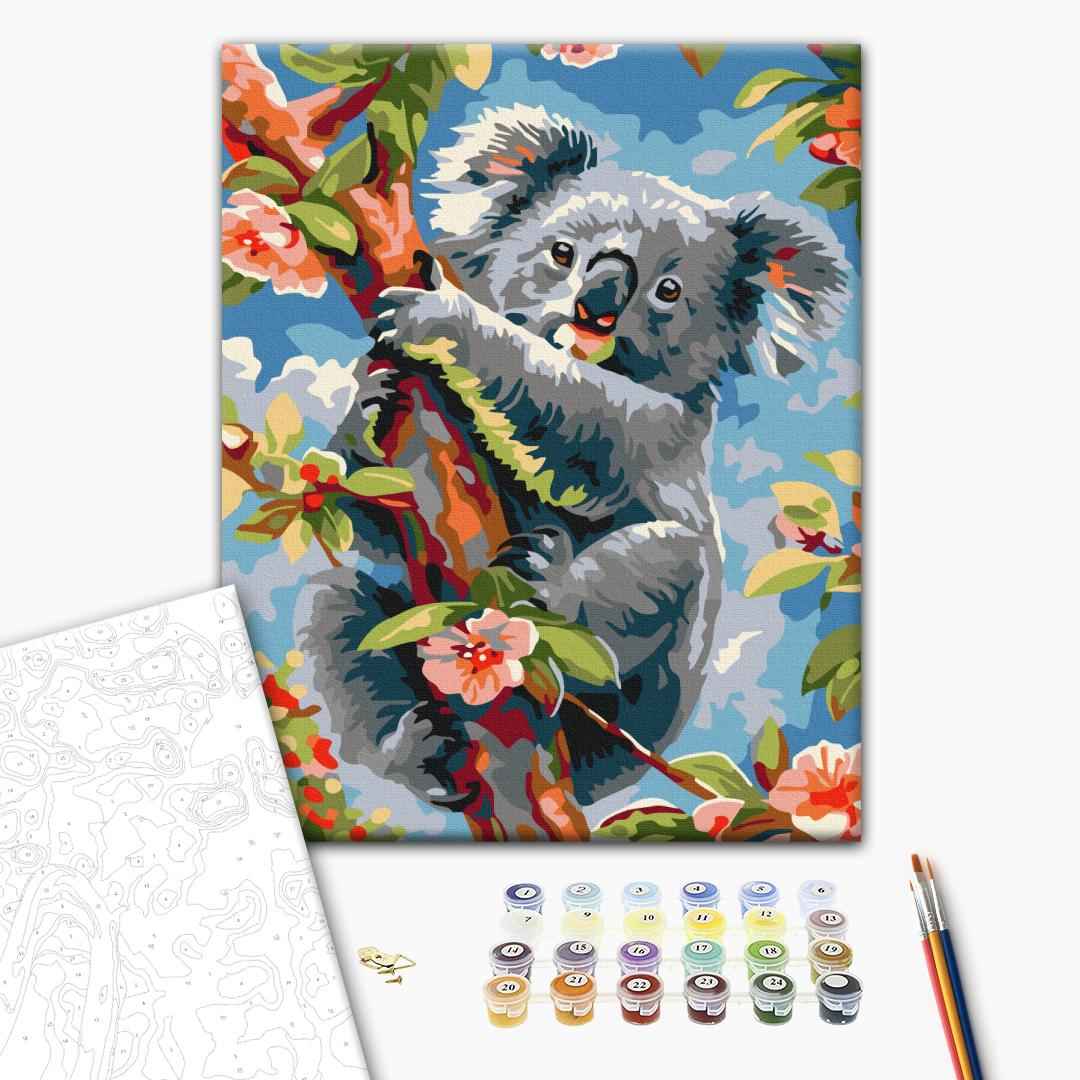 Painting by numbers Koala among flowers (RBS53988)