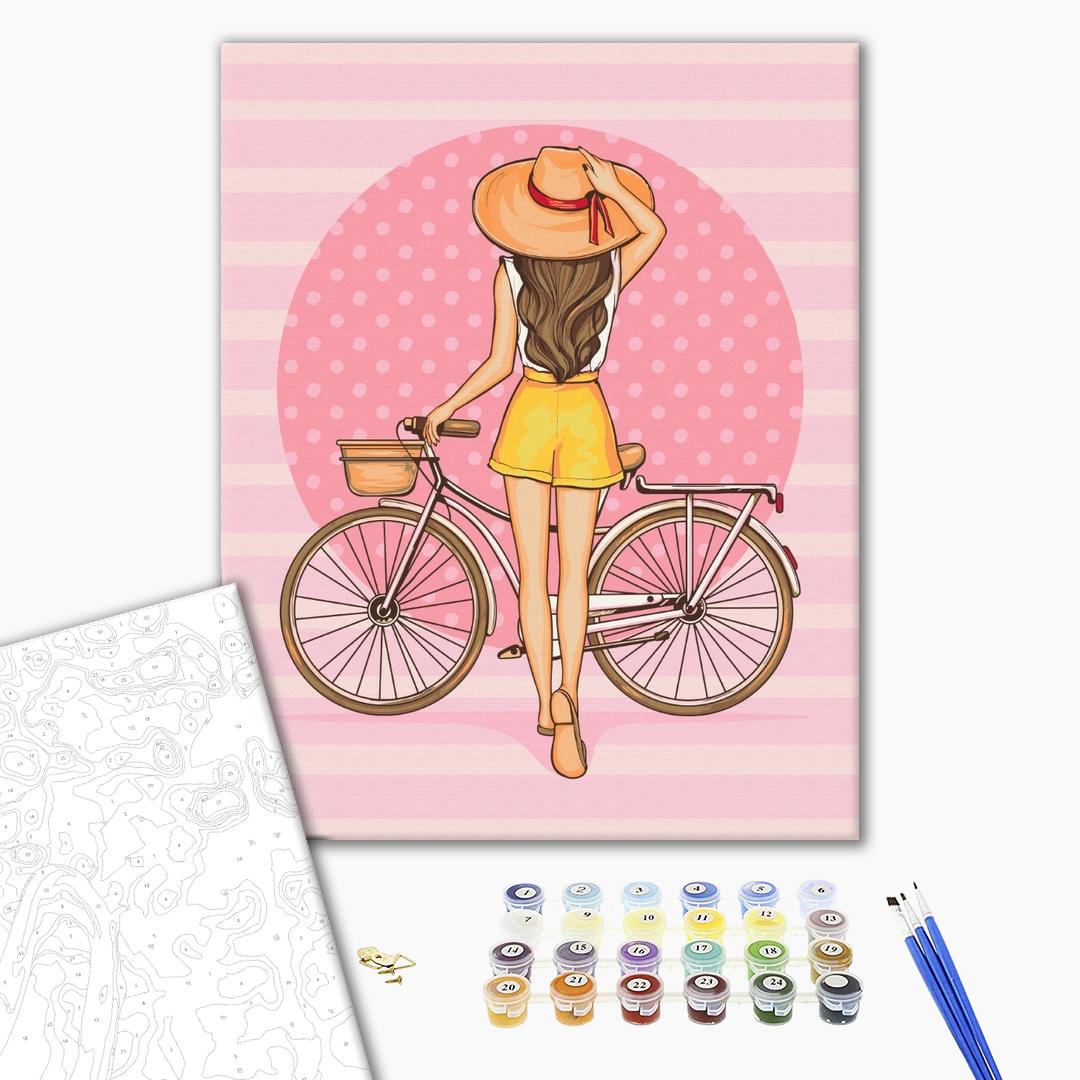 Painting by numbers Girl with a bicycle (BS51341)