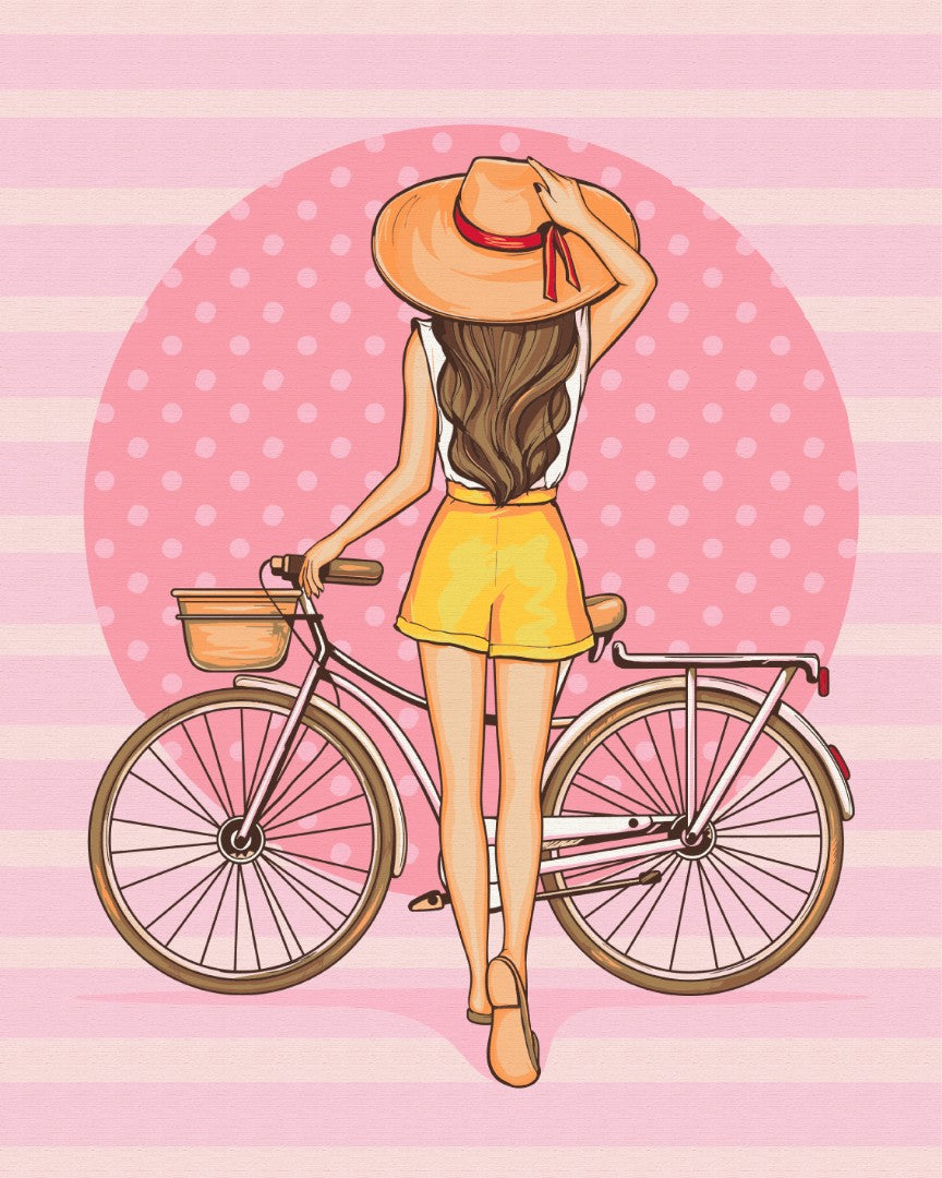 Painting by numbers Girl with a bicycle (BS51341)