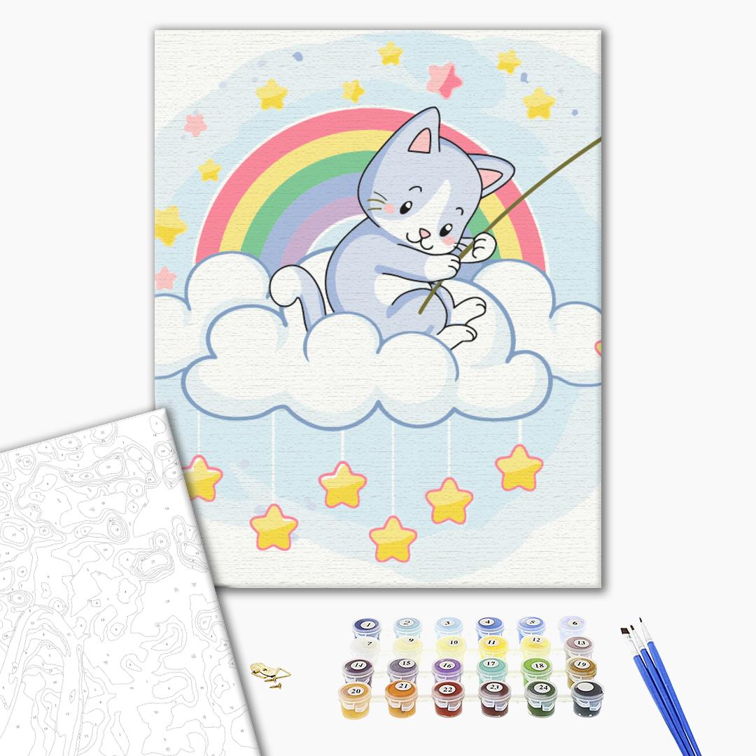 Painting by numbers Cat star catcher (BS51346)