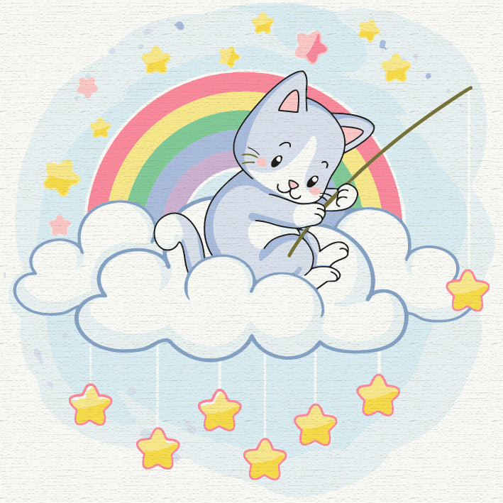 Painting by numbers Cat star catcher (BS51346)