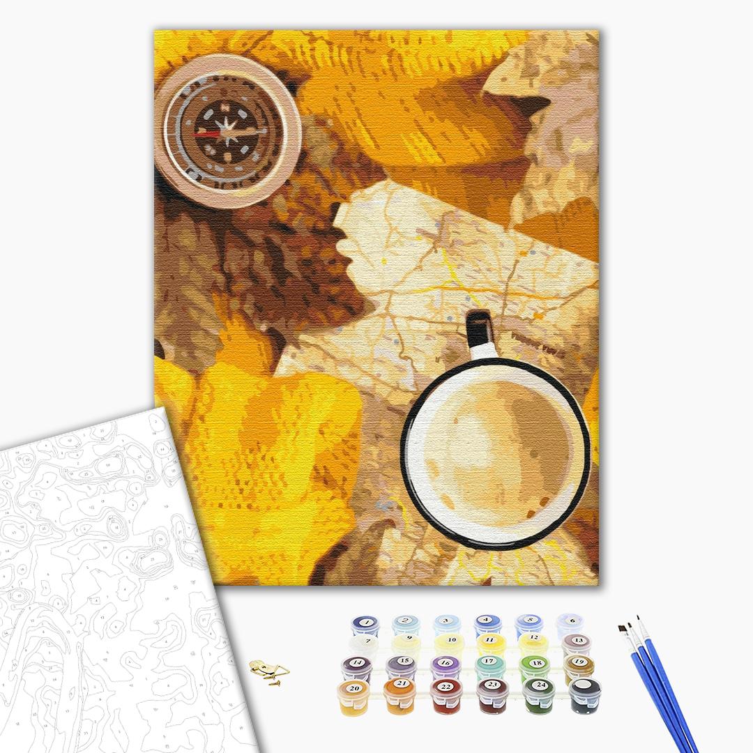 Painting by numbers Flatlay of the autumn traveler (BS51347)