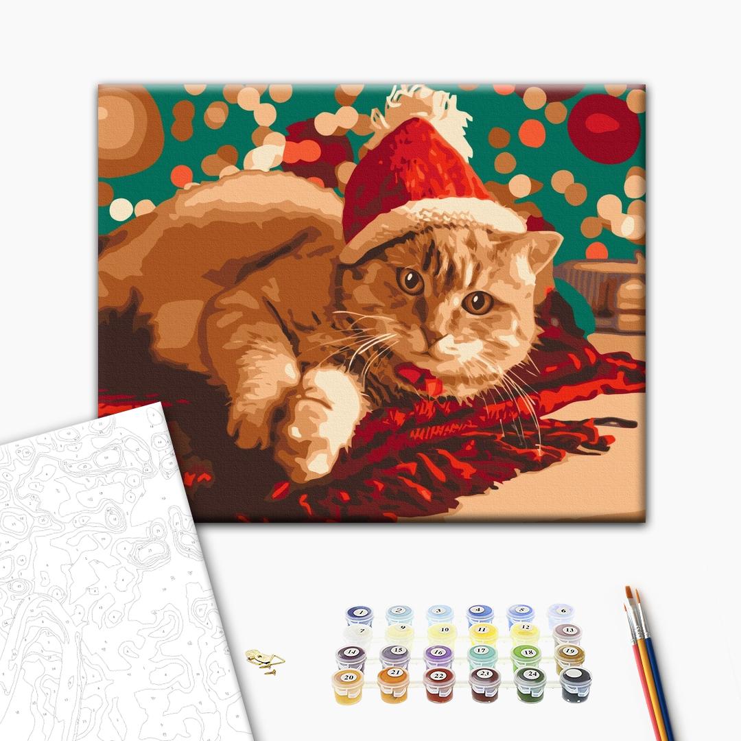 Painting by numbers Santa cat (BS51356)