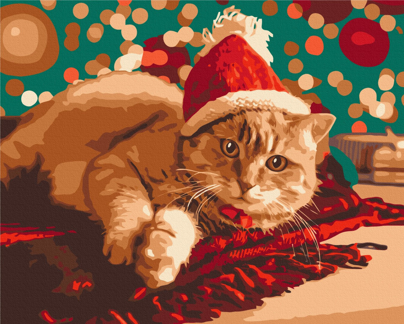Painting by numbers Santa cat (BS51356)