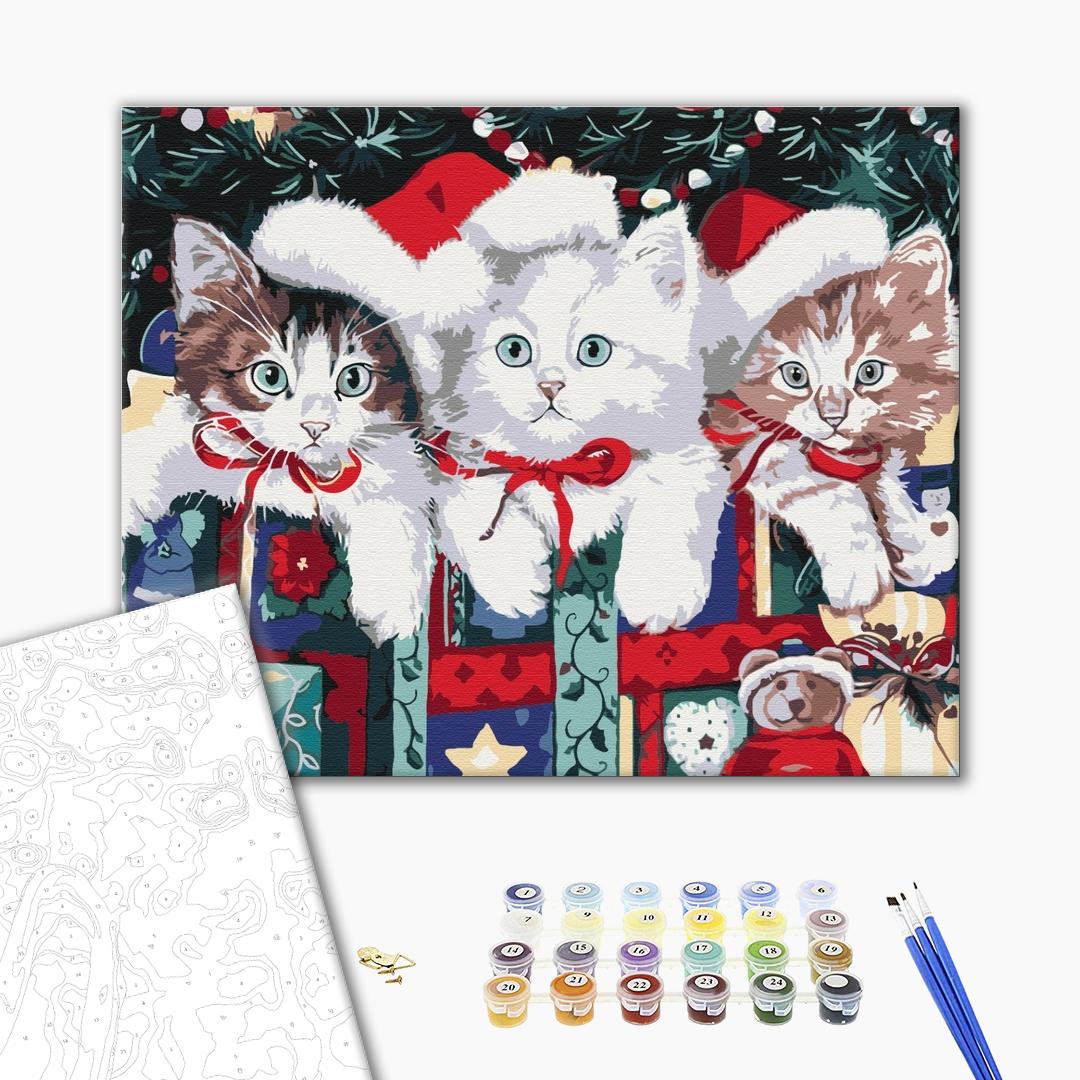 Painting by numbers Christmas cats (BS51359)