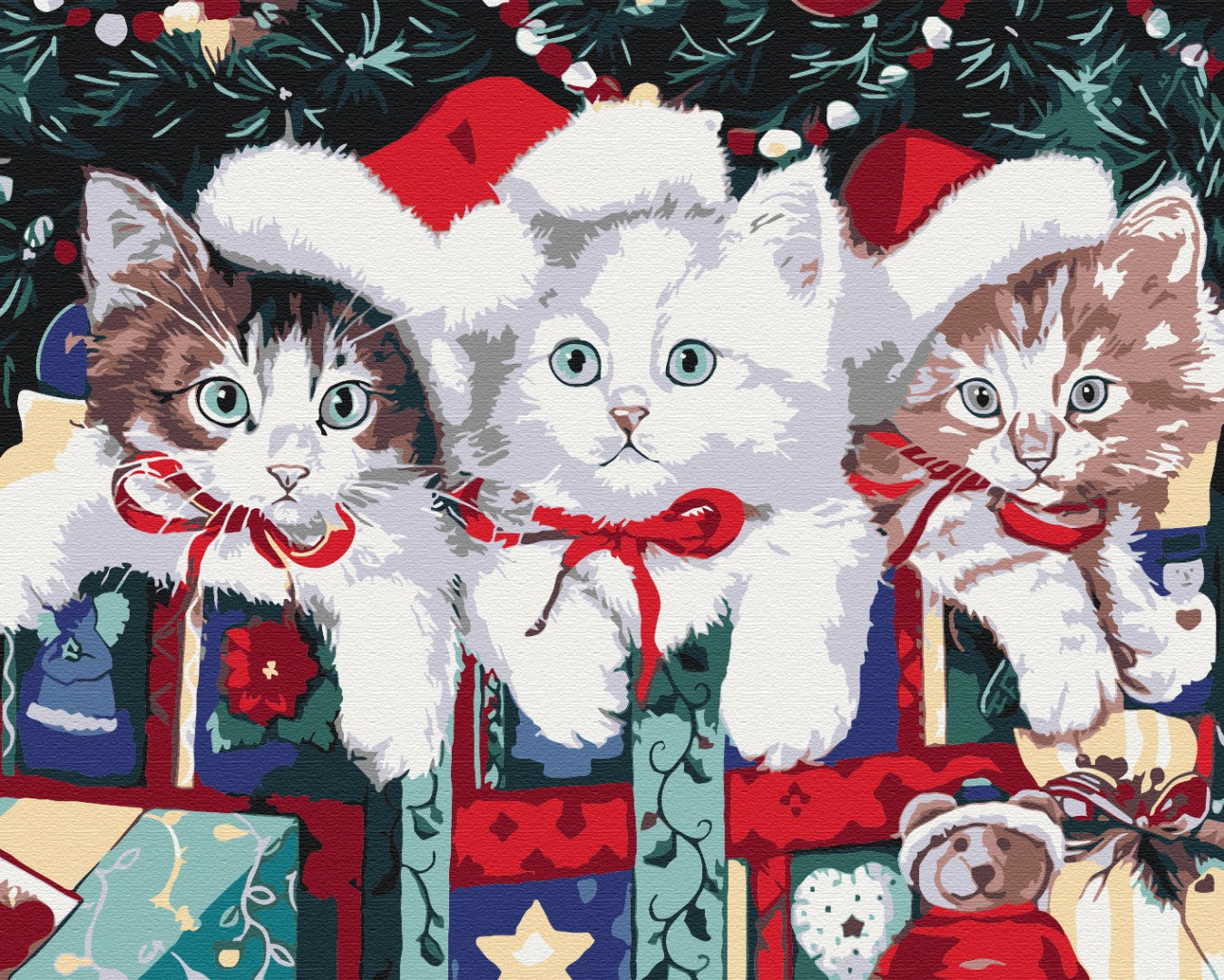 Painting by numbers Christmas cats (BS51359)
