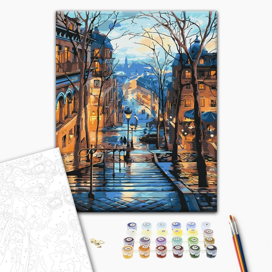 Painting by numbers Evening city after the rain (BS51371)