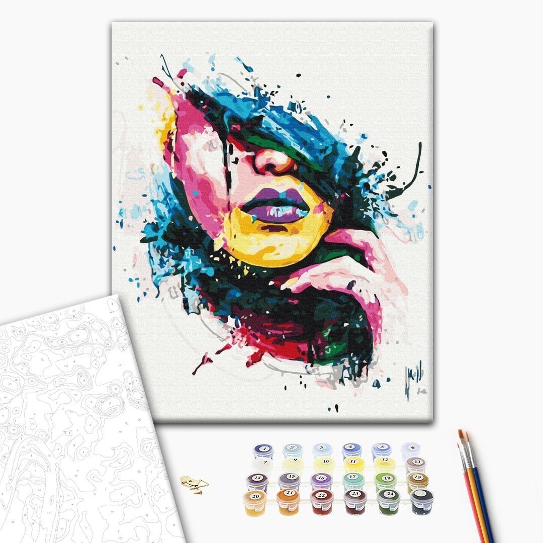 Painting by numbers Colorful girl (BS51376)