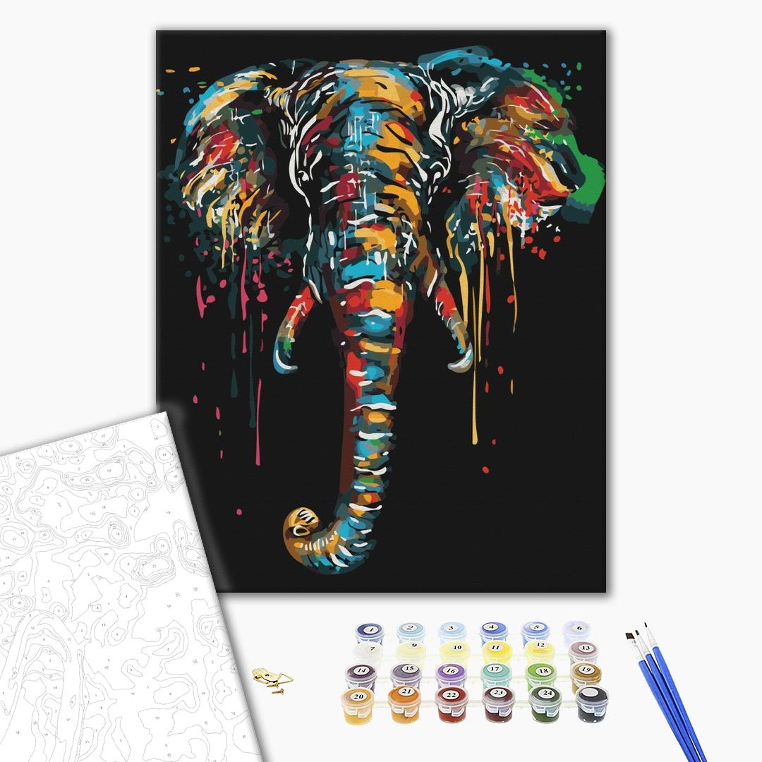 Painting by numbers Elephant in paints (BS51377)