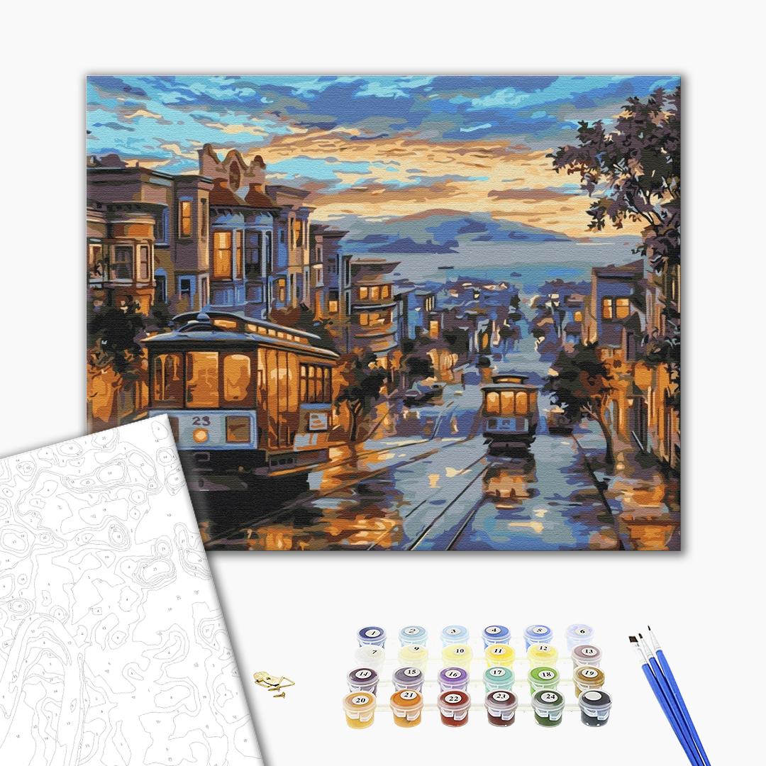 Painting by numbers City in the colors of rain (BS51381)