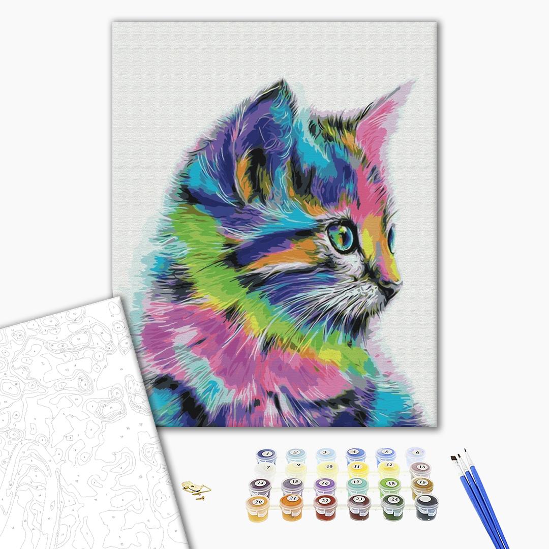 Painting by numbers Cat in paint (BS28359)