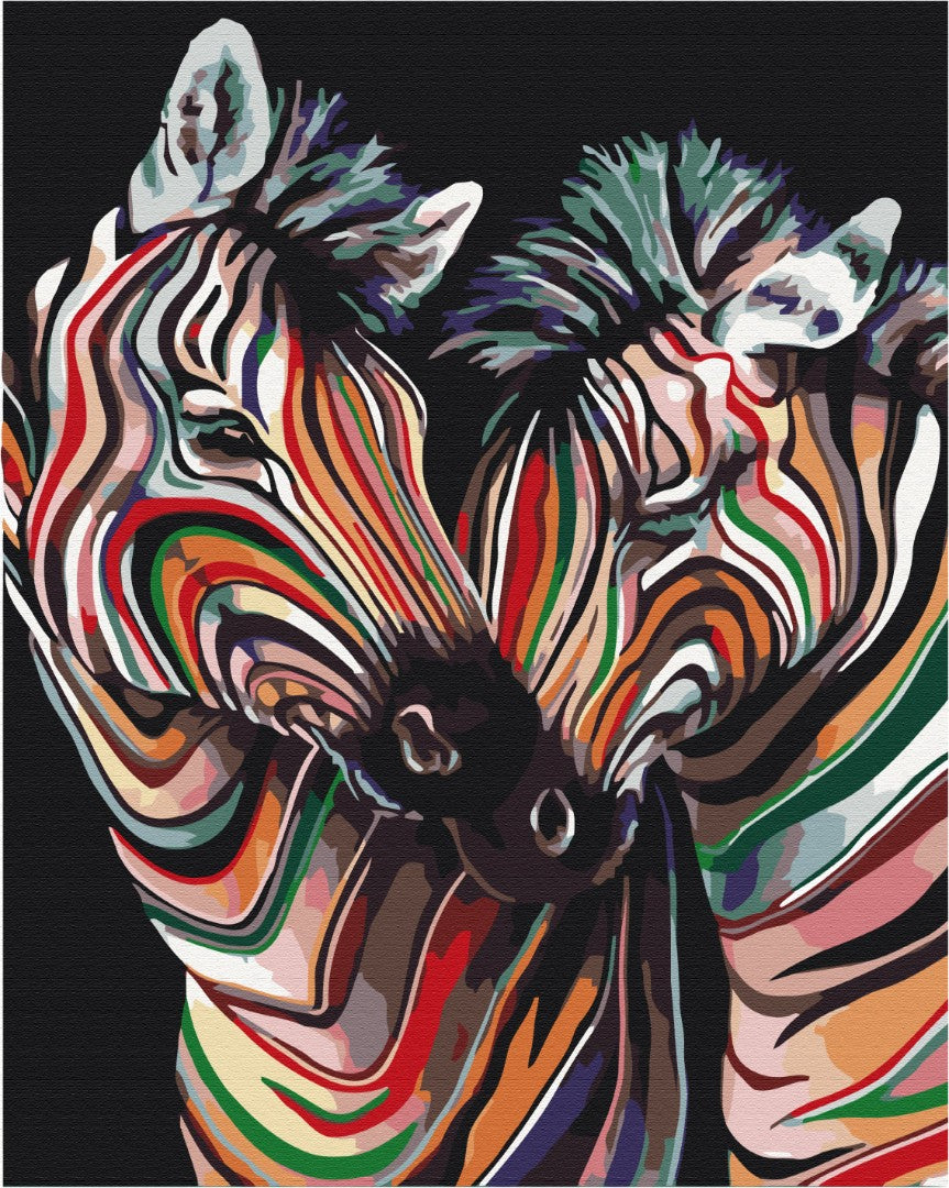 Painting by numbers Couple of rainbow zebras (BS23783)