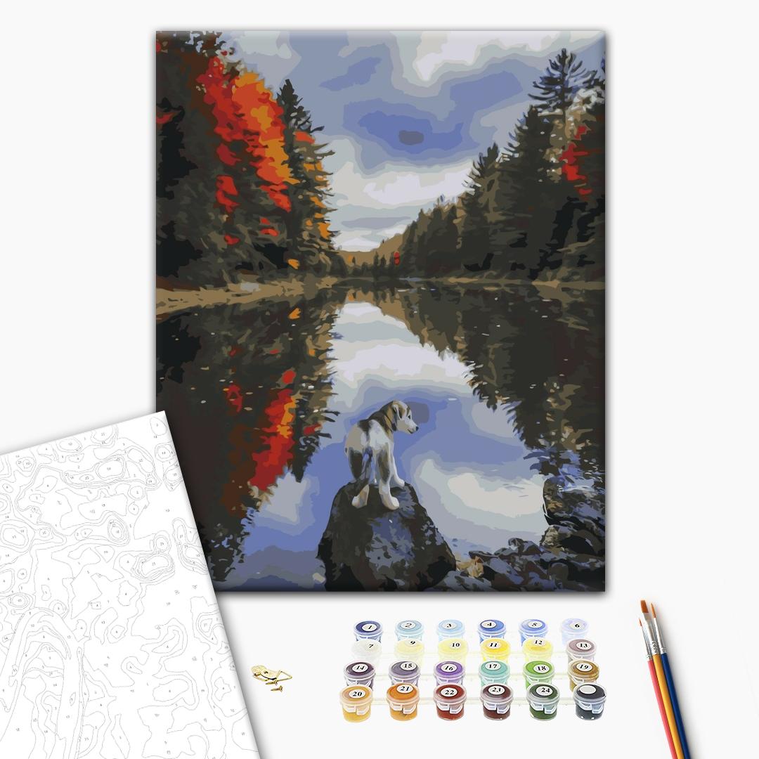 Painting by numbers Dog by the lake (BS51425)