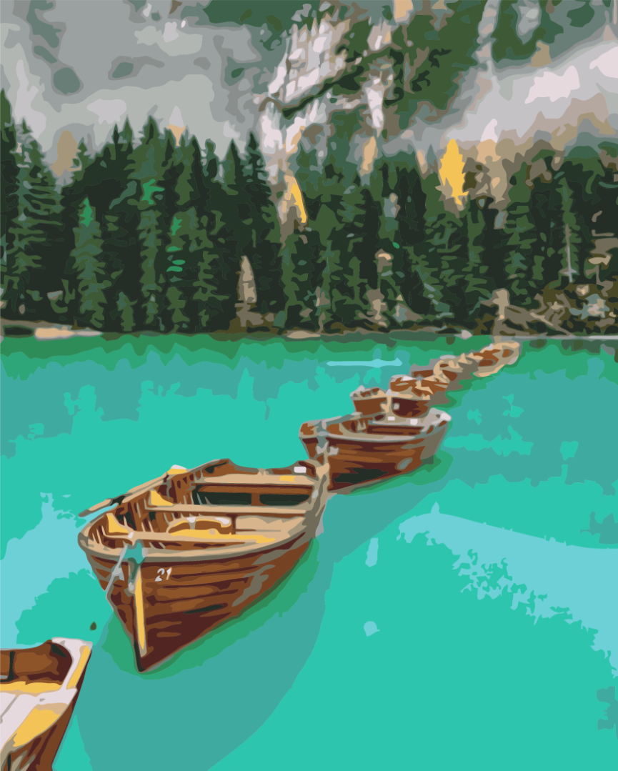 Painting by numbers Boats in a chain (BS51426)