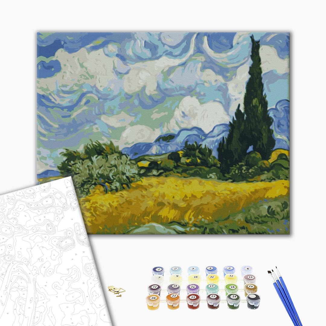 Painting by numbers Green Wheat Field with Cypress. Vincent van Gogh (BS415)