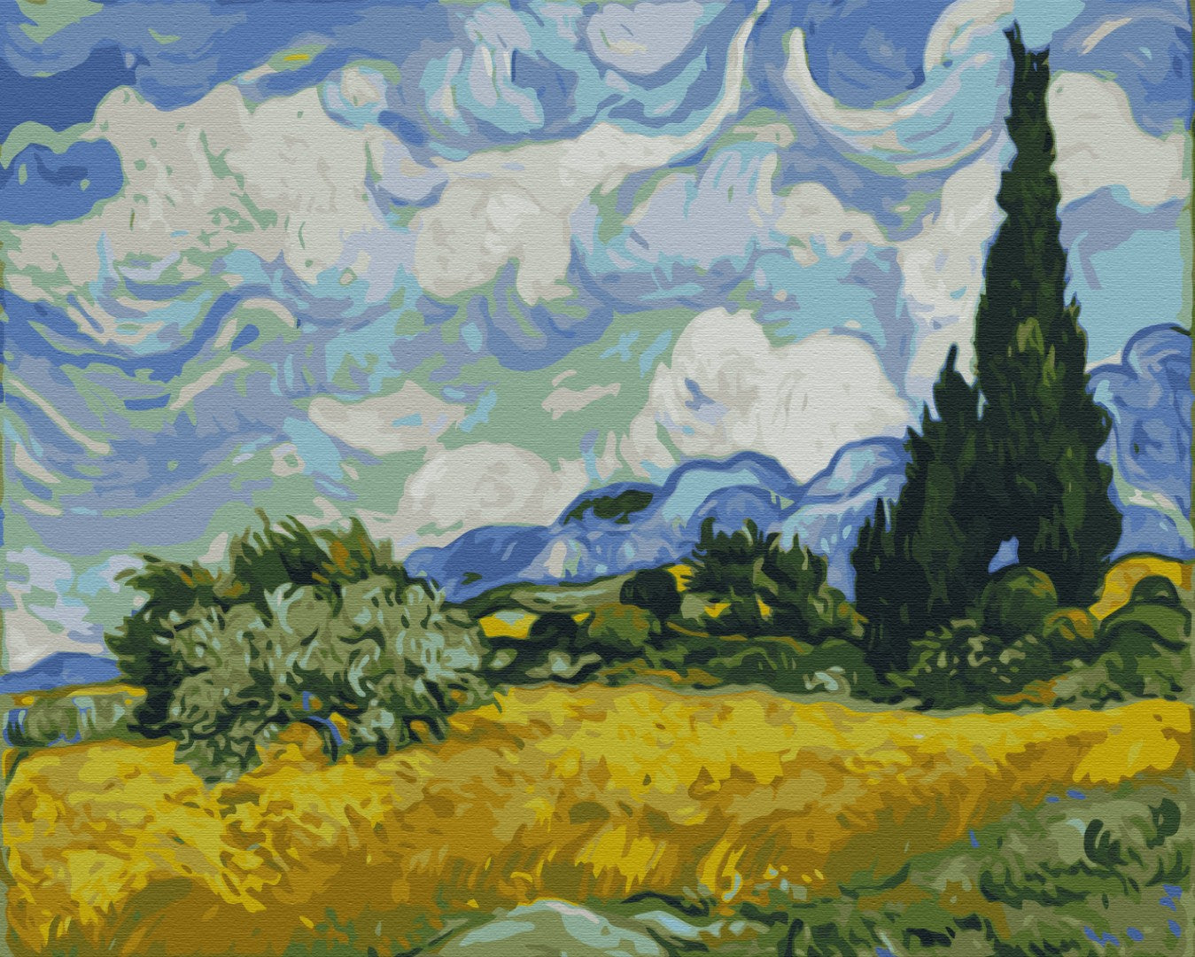 Painting by numbers Green Wheat Field with Cypress. Vincent van Gogh (BS415)