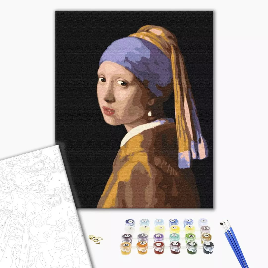Paint by numbers Girl with a pearl earring - StringArt.lv