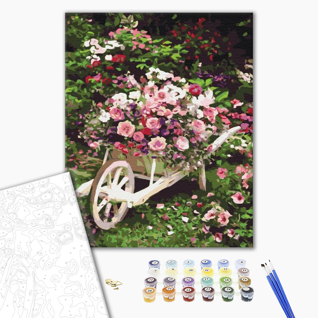 Painting by numbers Garden cart with flowers (BS8847)