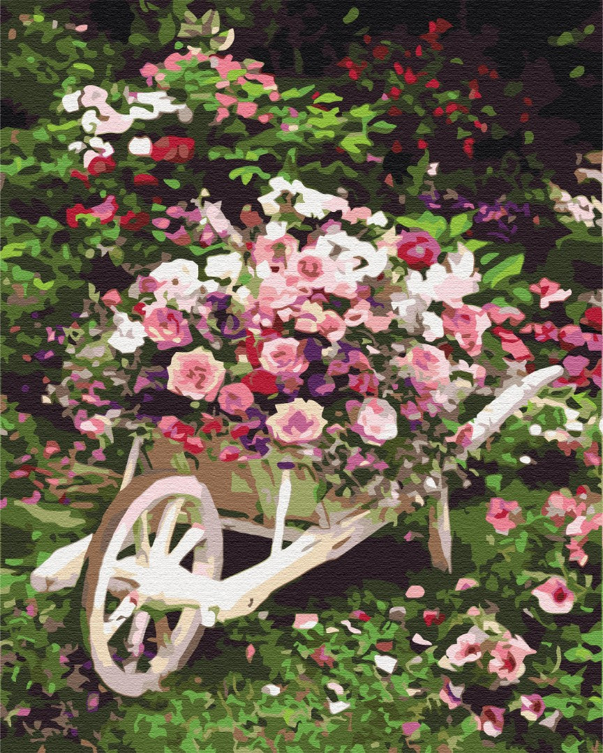 Painting by numbers Garden cart with flowers (BS8847)