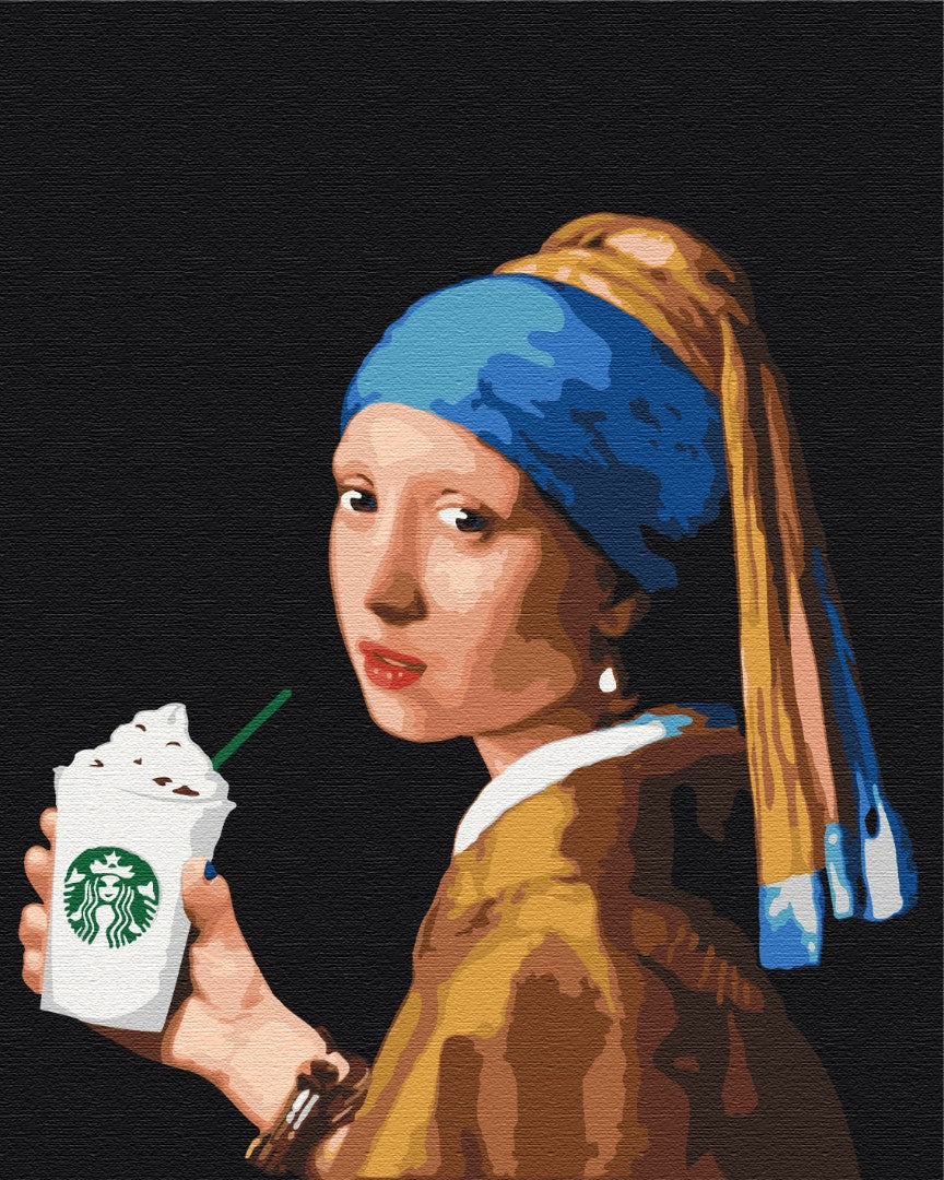 Painting by numbers Girl with double latte (BS36701)