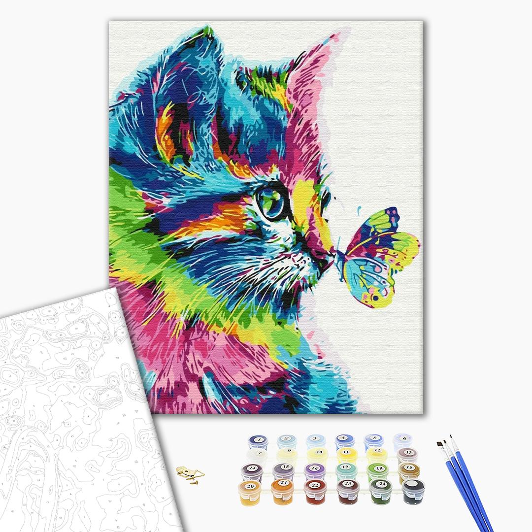 Painting by numbers Cat in paint (BS31326)
