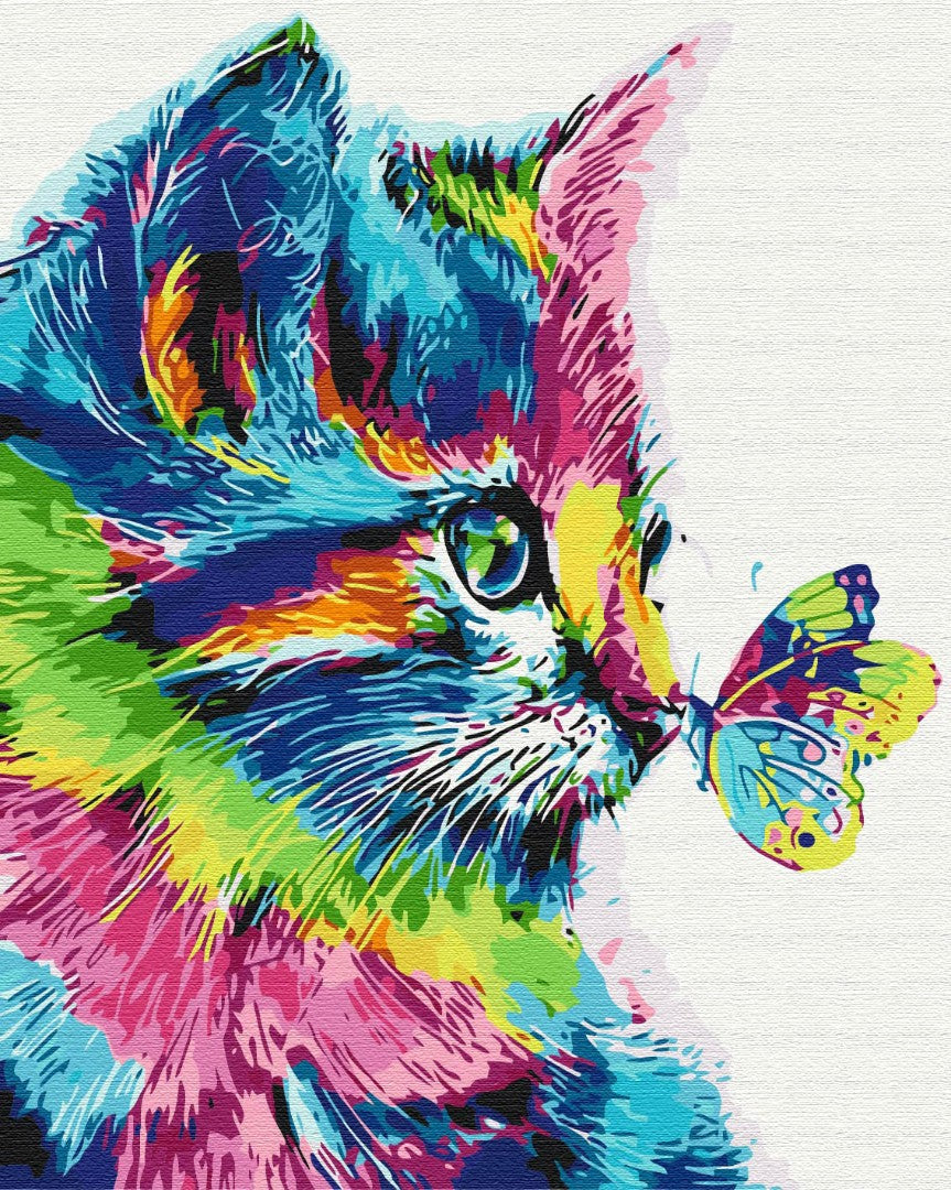 Painting by numbers Cat in paint (BS31326)
