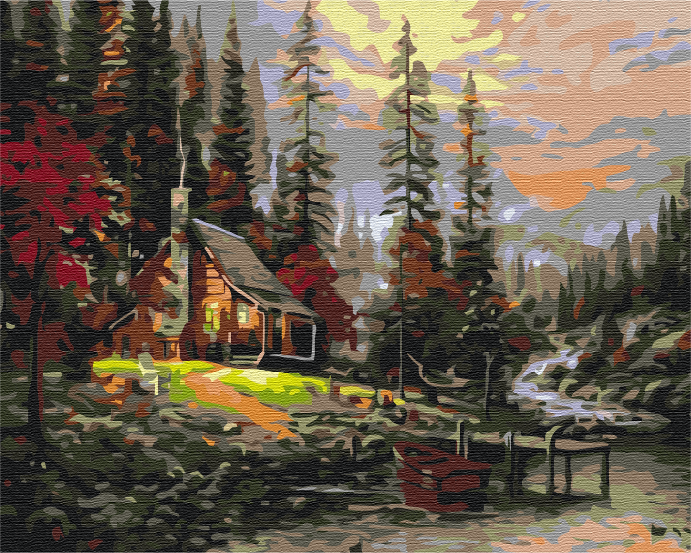 Painting by numbers House in the woods (BS51957)