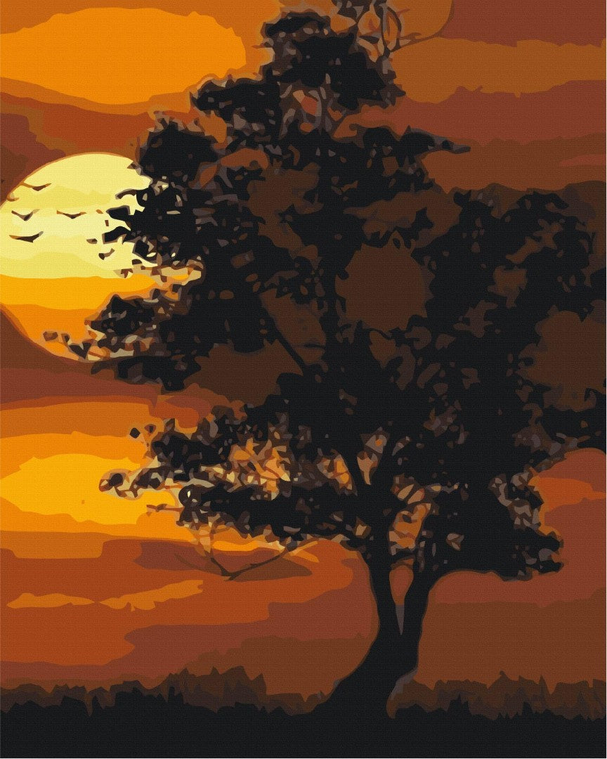 Painting by numbers Burning sunset (BS51965)
