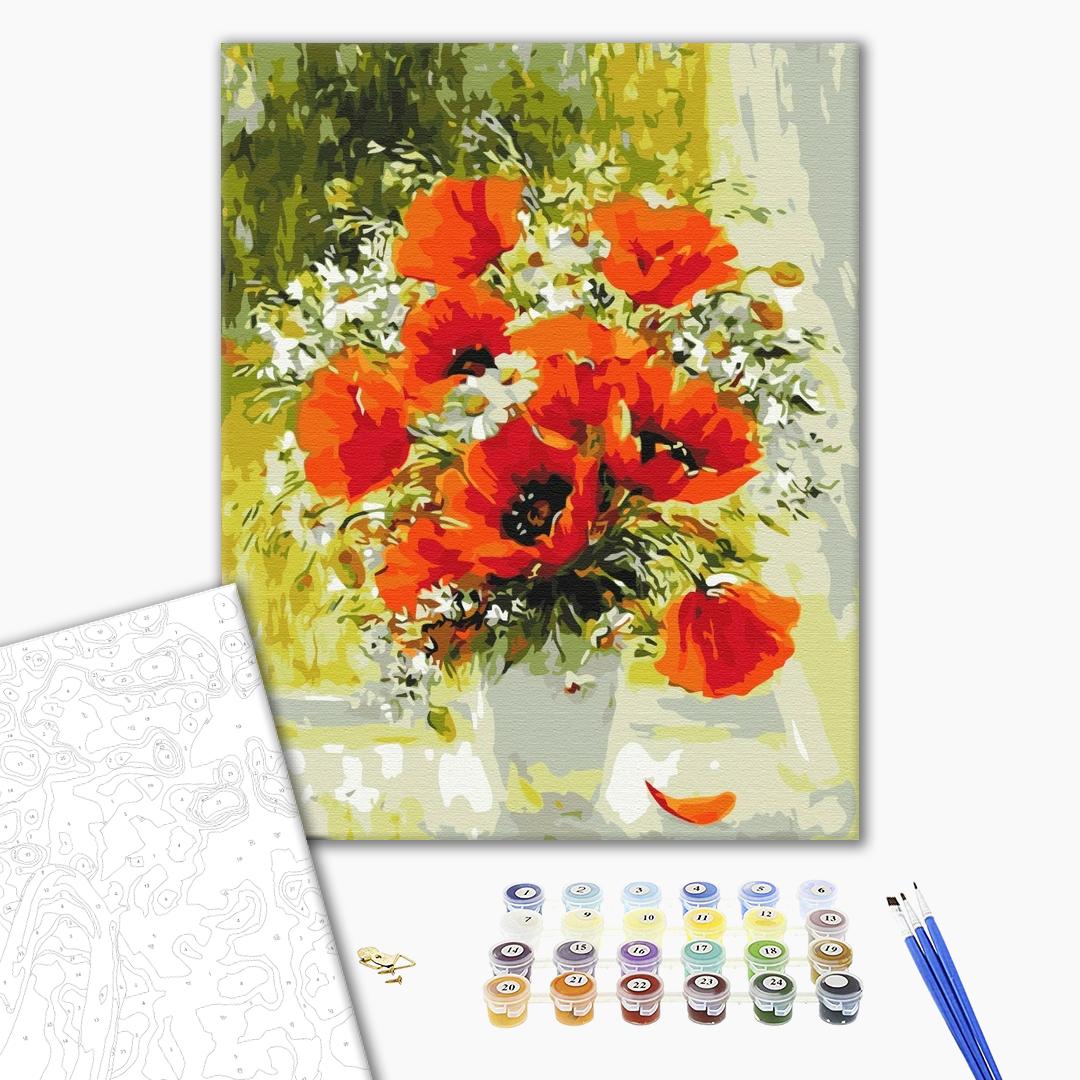 Painting by numbers Field bouquet painted in oil (BS51975)