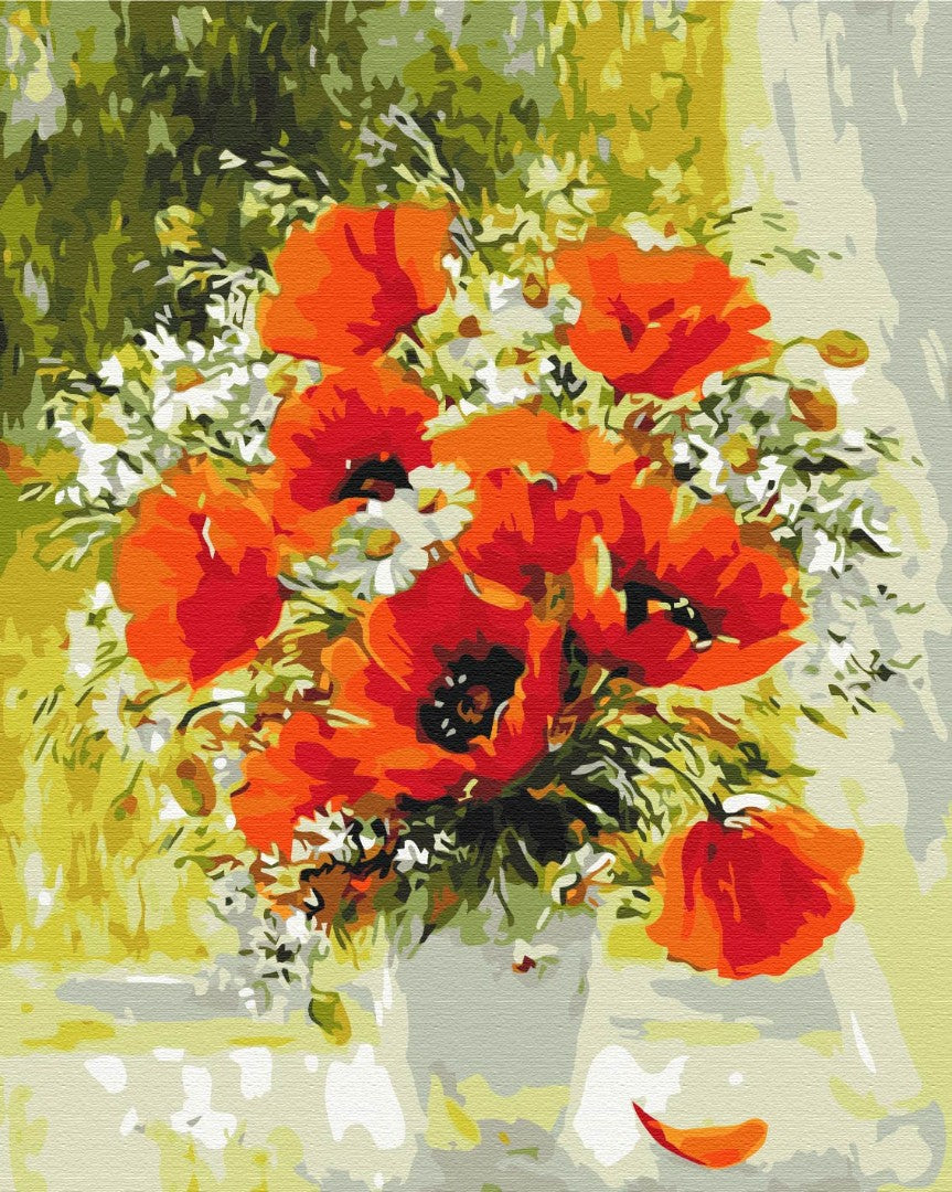 Painting by numbers Field bouquet painted in oil (BS51975)