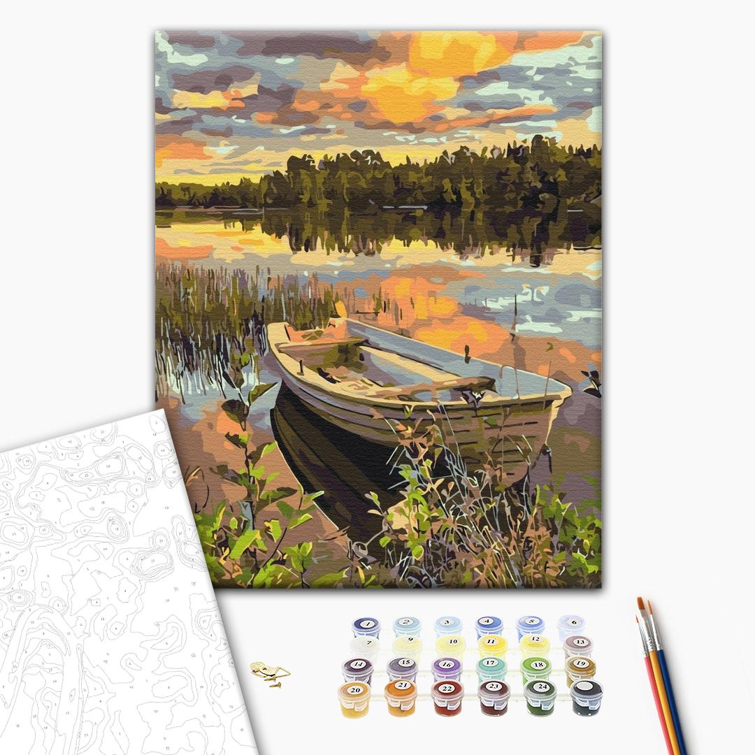 Painting by numbers Boat in the floods (BS51980)