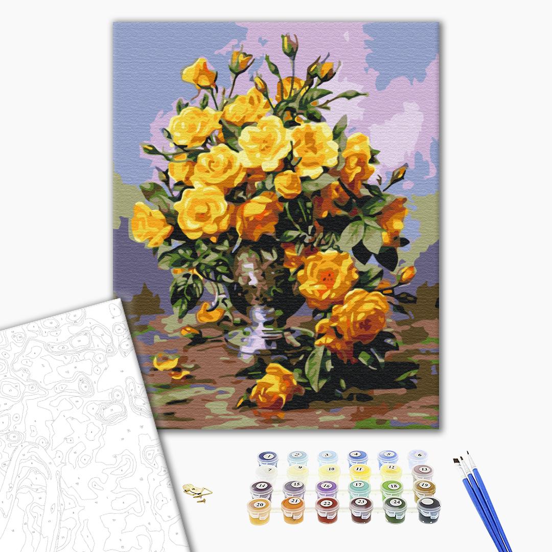 Painting by numbers Bouquet of yellow roses (BS51981)